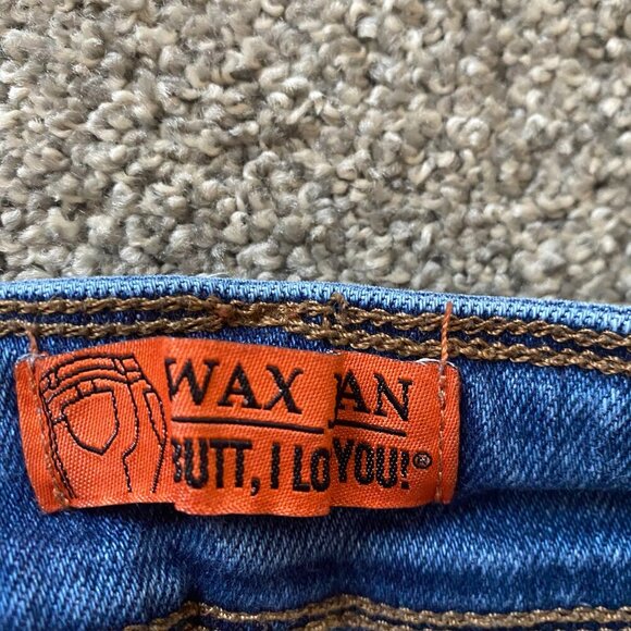 Wax Jean Ripped Distressed Skinny Medium Blue Denim Jeans Size Small 5 - Picture 3 of 6